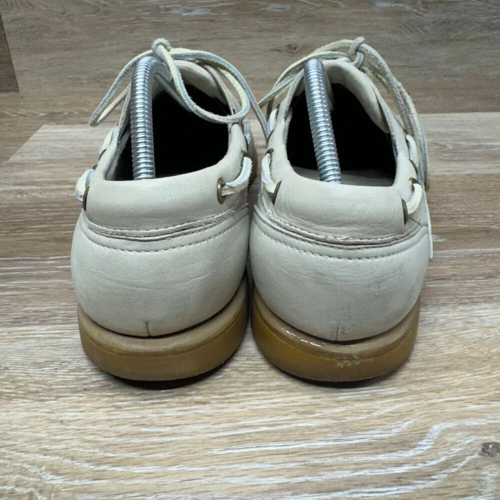 Florsheim Outdoorsman Cream Leather Casual Boat Shoes Men's Size 10